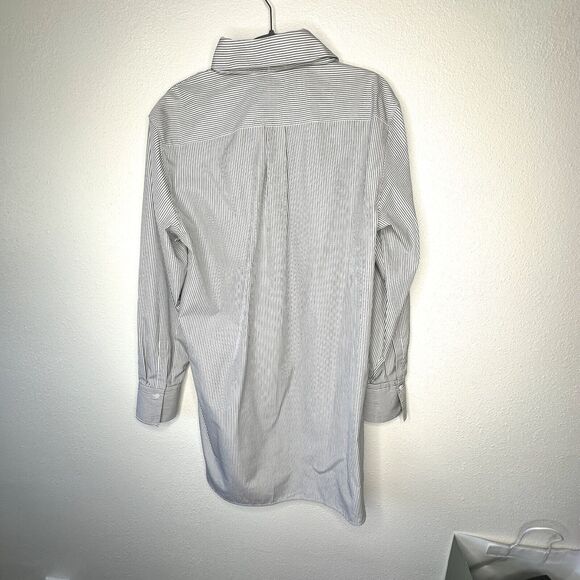 The Row Black & White Pedro Shirt Removable Collar Straight Front Long Back L - Picture 3 of 16